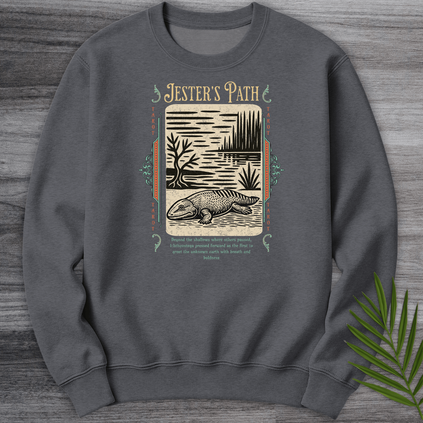 Sweatshirt Dark Heather / S Ichthyostega Jester's Path Crewneck