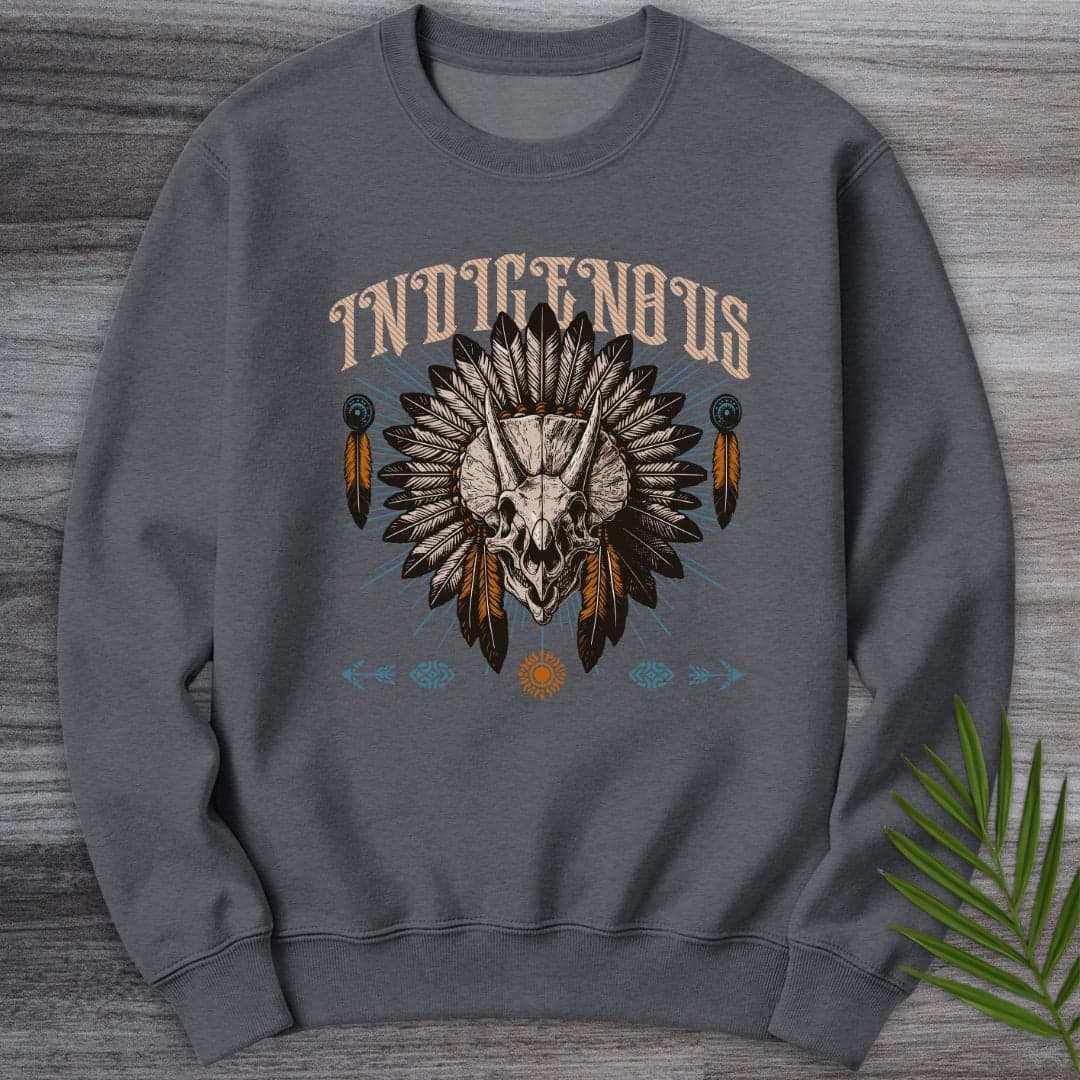 Sweatshirt Dark Heather / S Indigenous Triceratops Crewneck