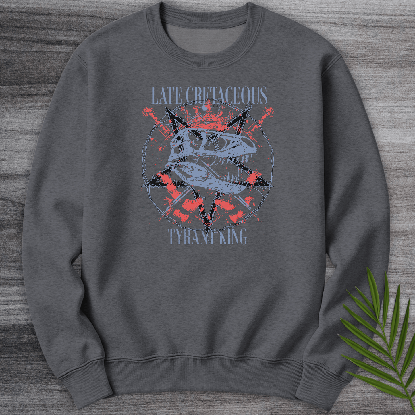 Sweatshirt Dark Heather / S Late Cretaceous Tyrant King Crewneck