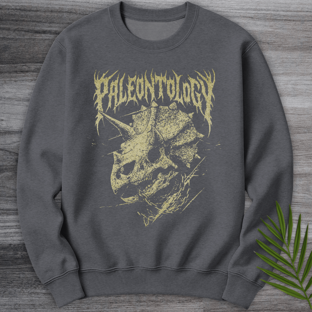 Sweatshirt Dark Heather / S Metal Triceratops Skull & Chains Crewneck