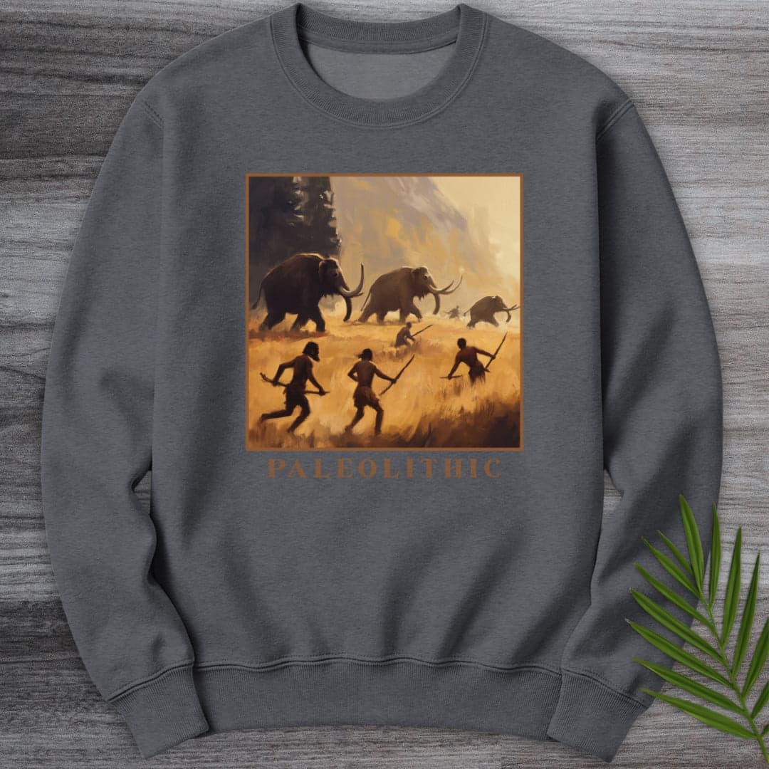 Sweatshirt Dark Heather / S Paleolithic Mammoth Hunters Crewneck