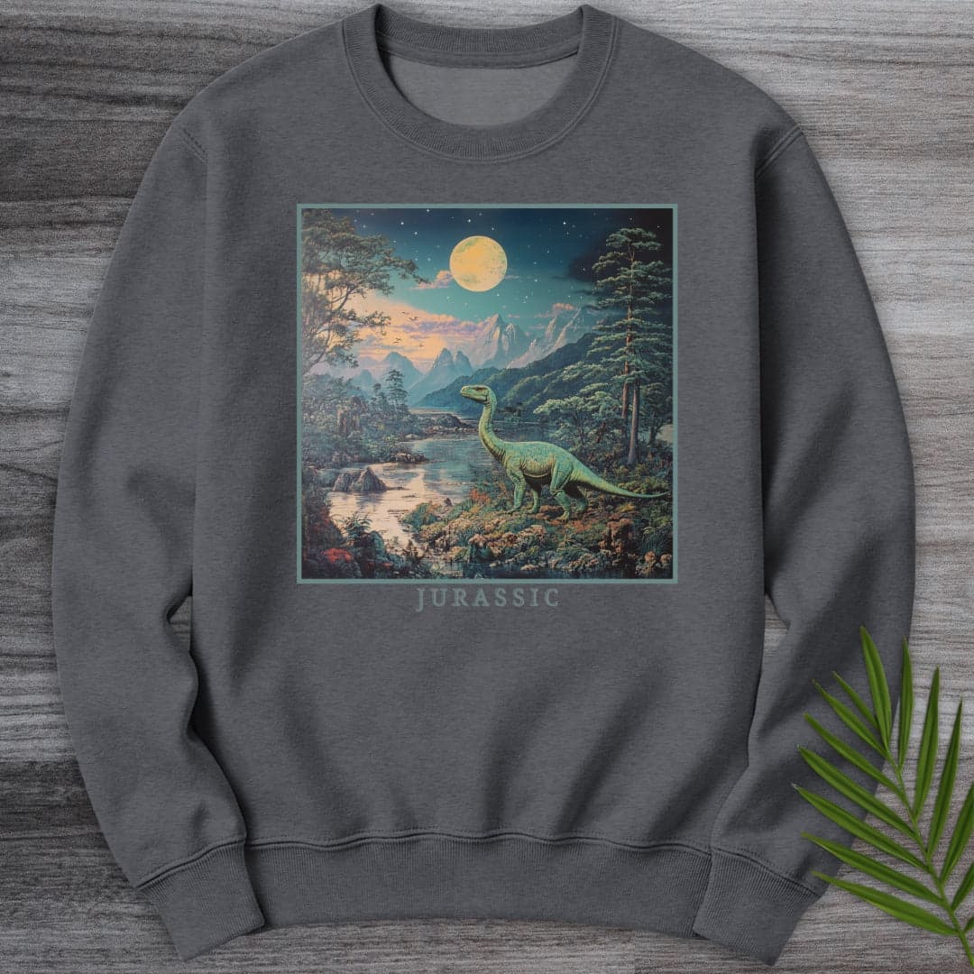 Sweatshirt Dark Heather / S Prehistoric  "Jurassic" Dinosaur Aesthetic Crewneck