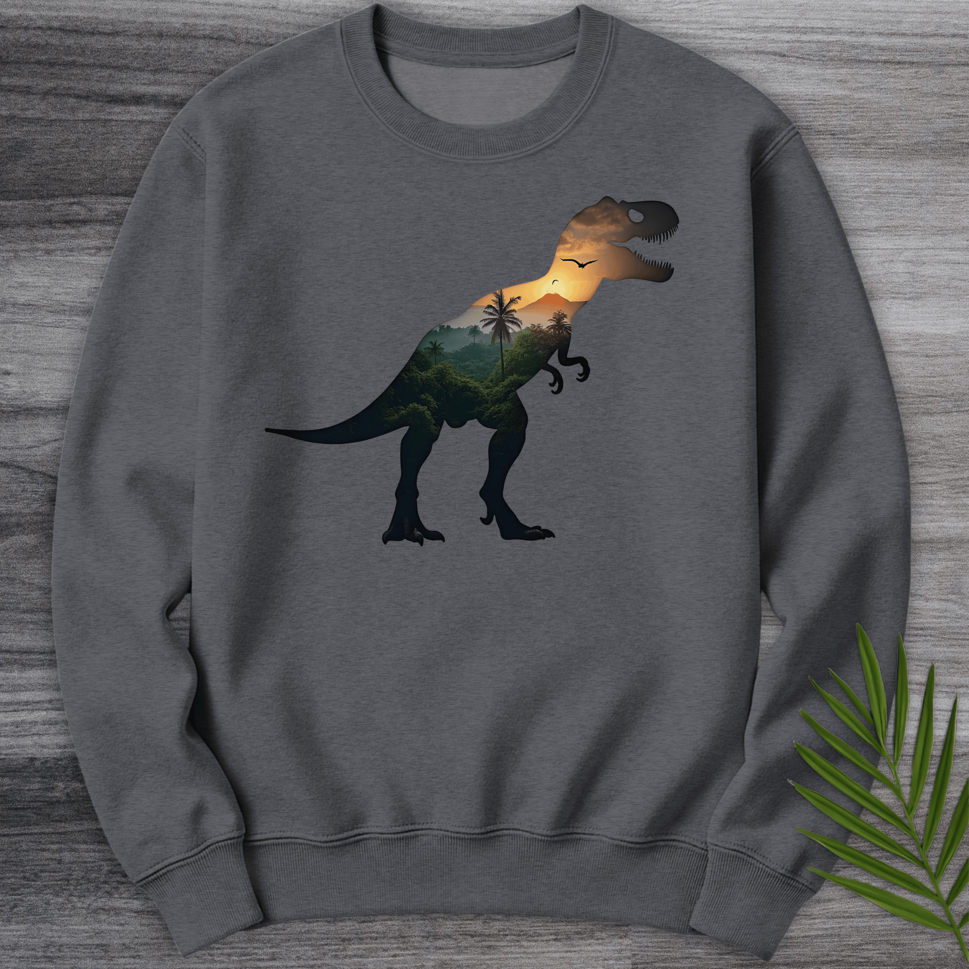 Sweatshirt Dark Heather / S T.rex Environment Silhouette Environment Crewneck