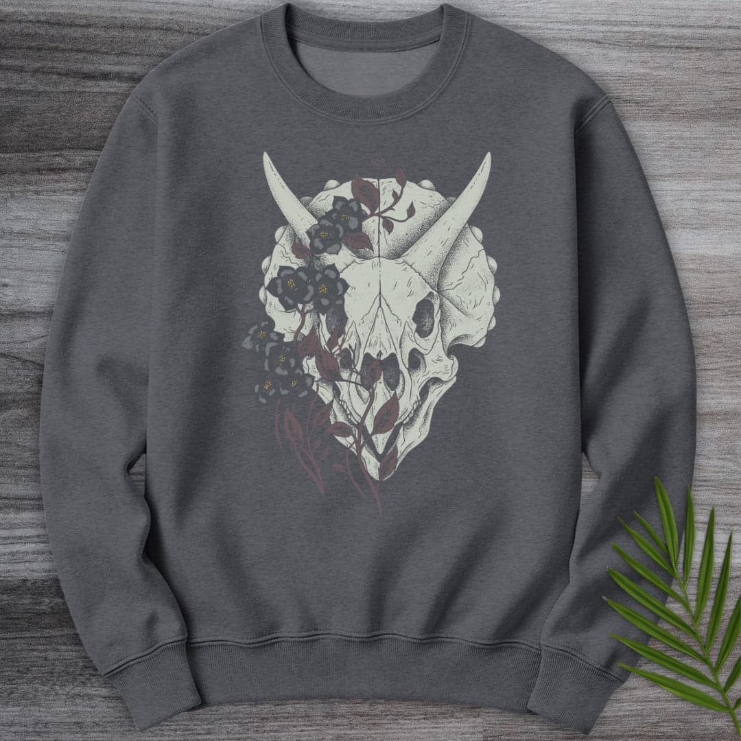 Sweatshirt Dark Heather / S Triceratops Botanical Relic Crewneck