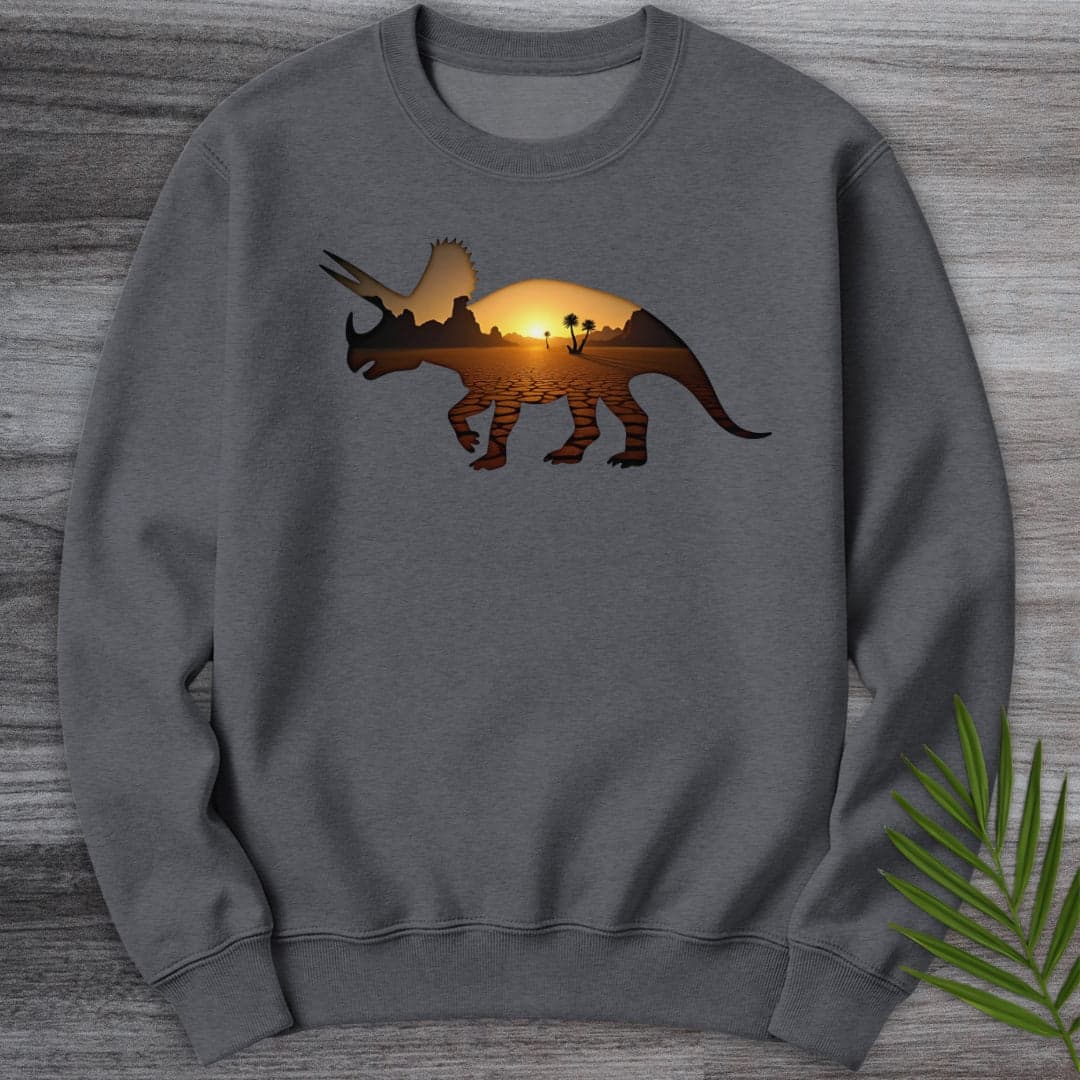 Sweatshirt Dark Heather / S Triceratops Environment Silhouette Crewneck