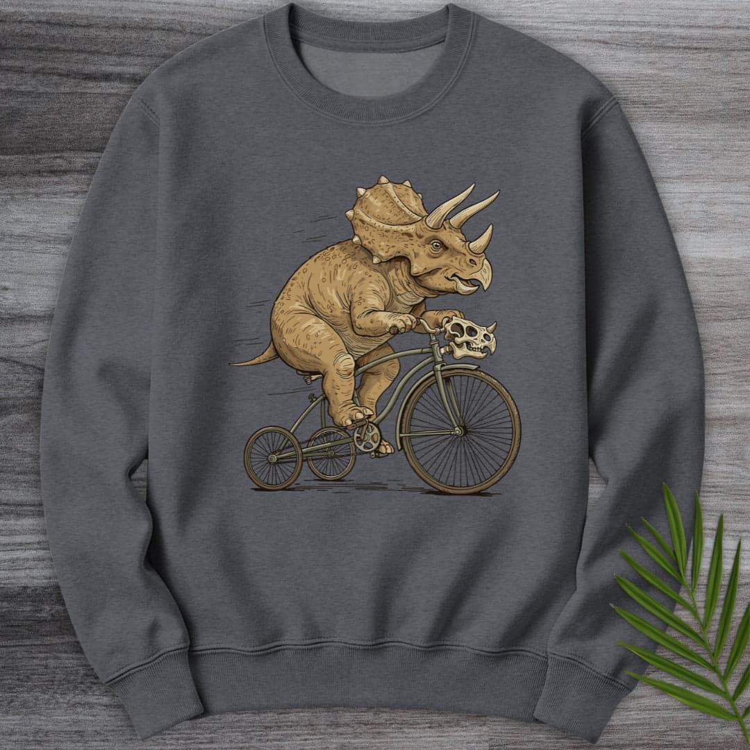 Sweatshirt Dark Heather / S Triceratops Tricycle Crewneck