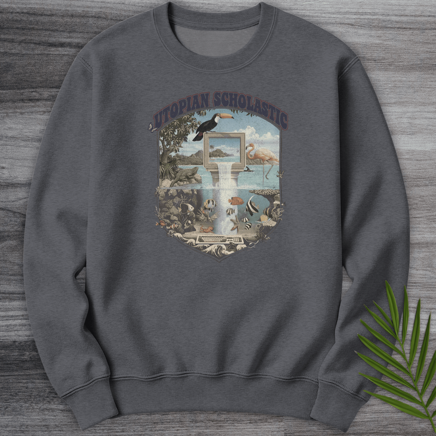 Sweatshirt Dark Heather / S Utopian Scholastic Vintage Crewneck
