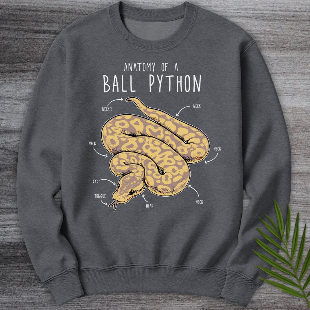 Sweatshirt Dark Heather / S Vintage Banana Ball Python Anatomy Crewneck
