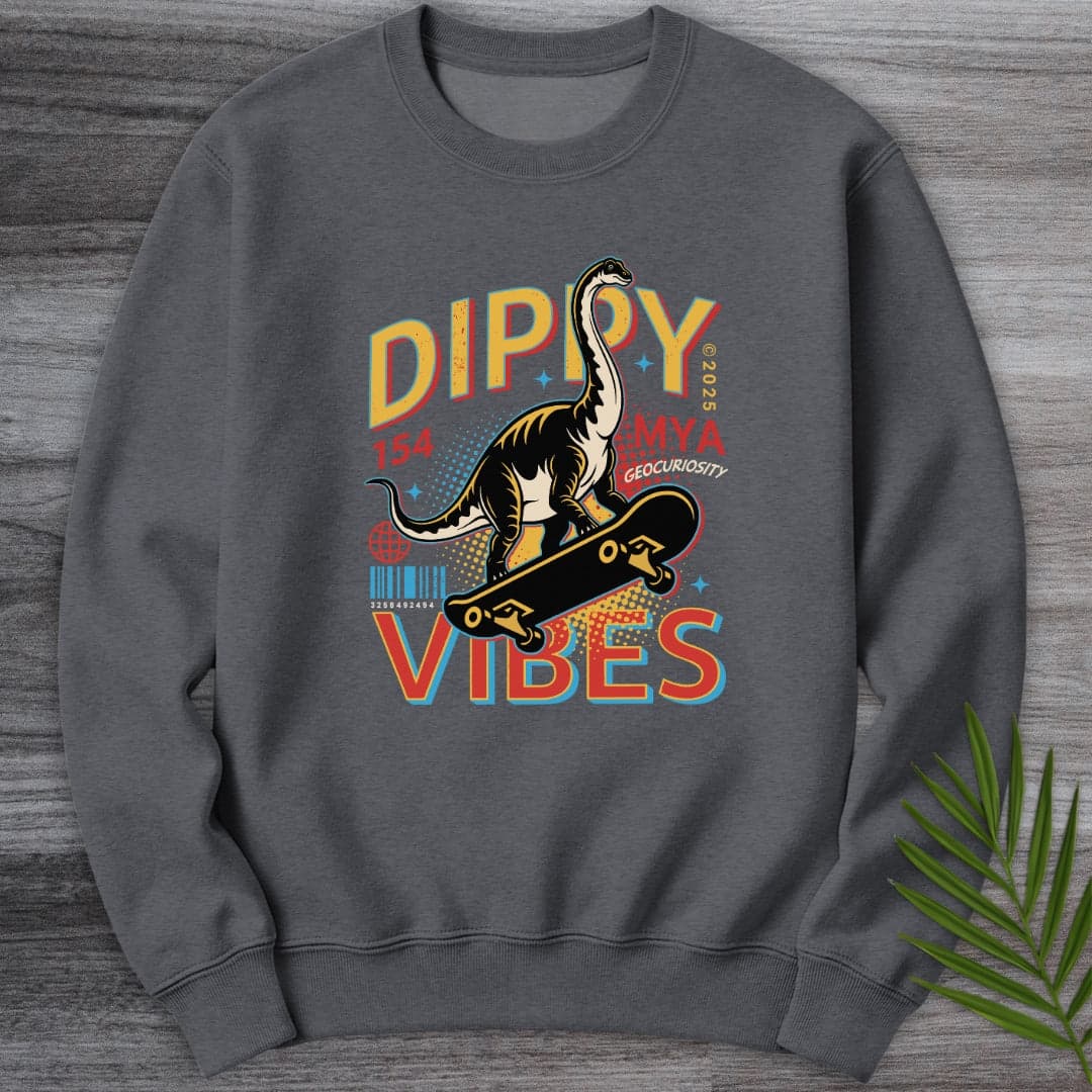 Sweatshirt Dark Heather / S Vintage Dippy Vibes Crewneck