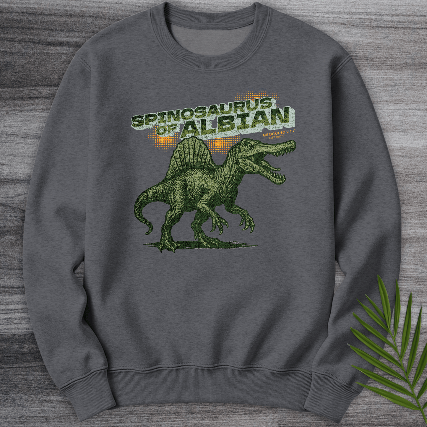 Sweatshirt Dark Heather / S Vintage Spinosaurus of Albian Crewneck