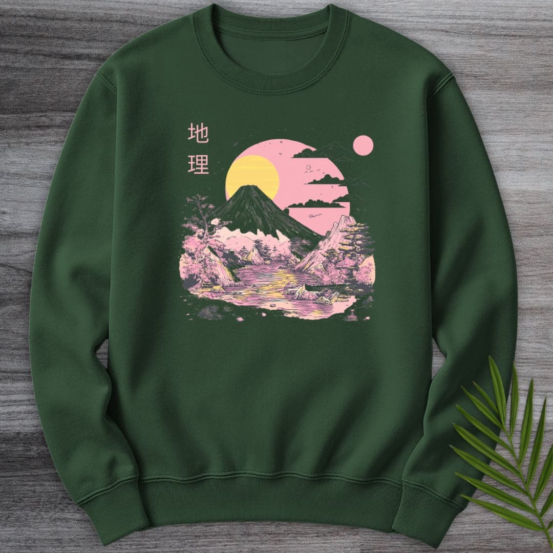 Sweatshirt Forest Green / S 1980's Geography Aesthetic Graphic Crewneck