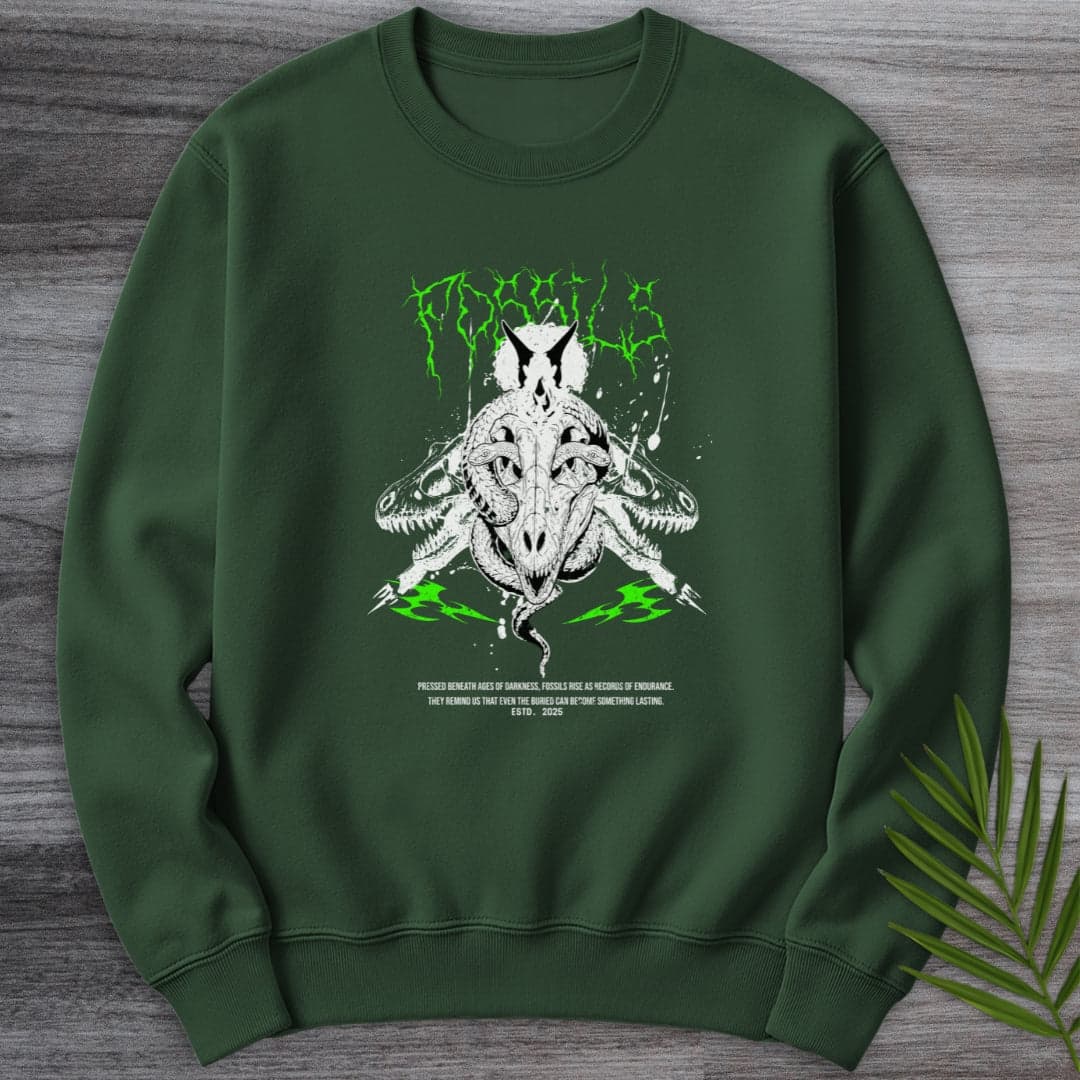 Sweatshirt Forest Green / S Deep Metal Fossils Crewneck