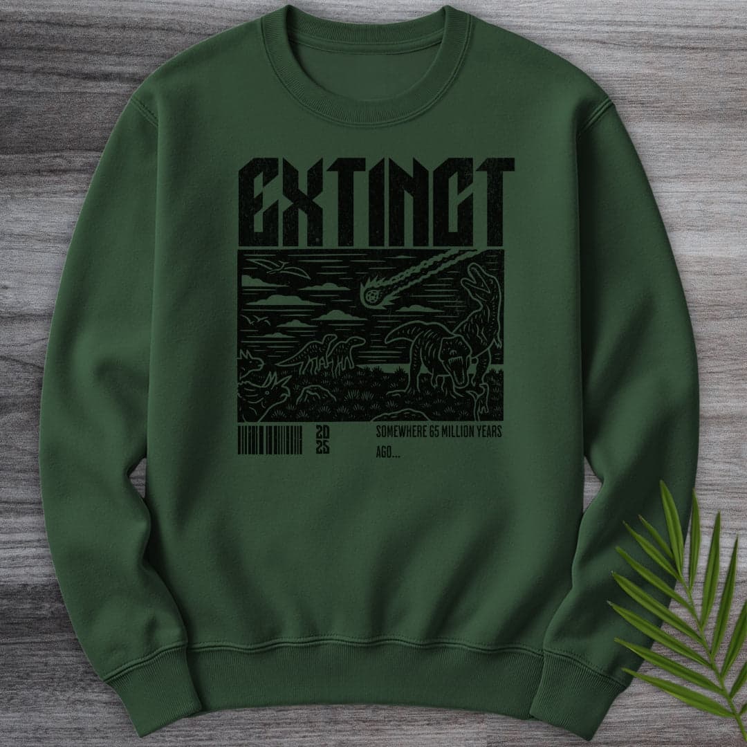 Sweatshirt Forest Green / S Distressed Extinction 65 MYA Crewneck