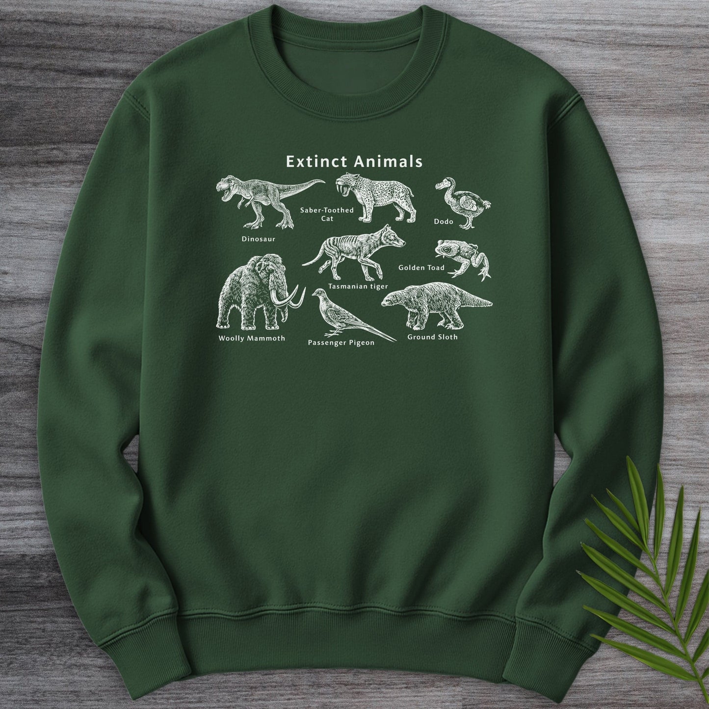 Sweatshirt Forest Green / S Extinct Animals Crewneck