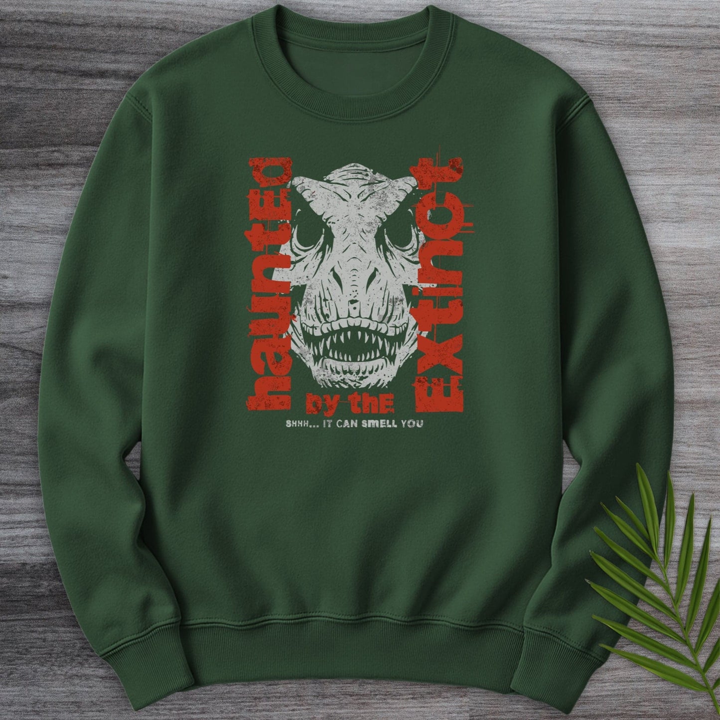 Sweatshirt Forest Green / S Haunted By The Extinct Crewneck
