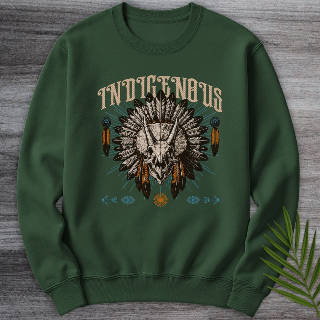 Sweatshirt Forest Green / S Indigenous Triceratops Crewneck