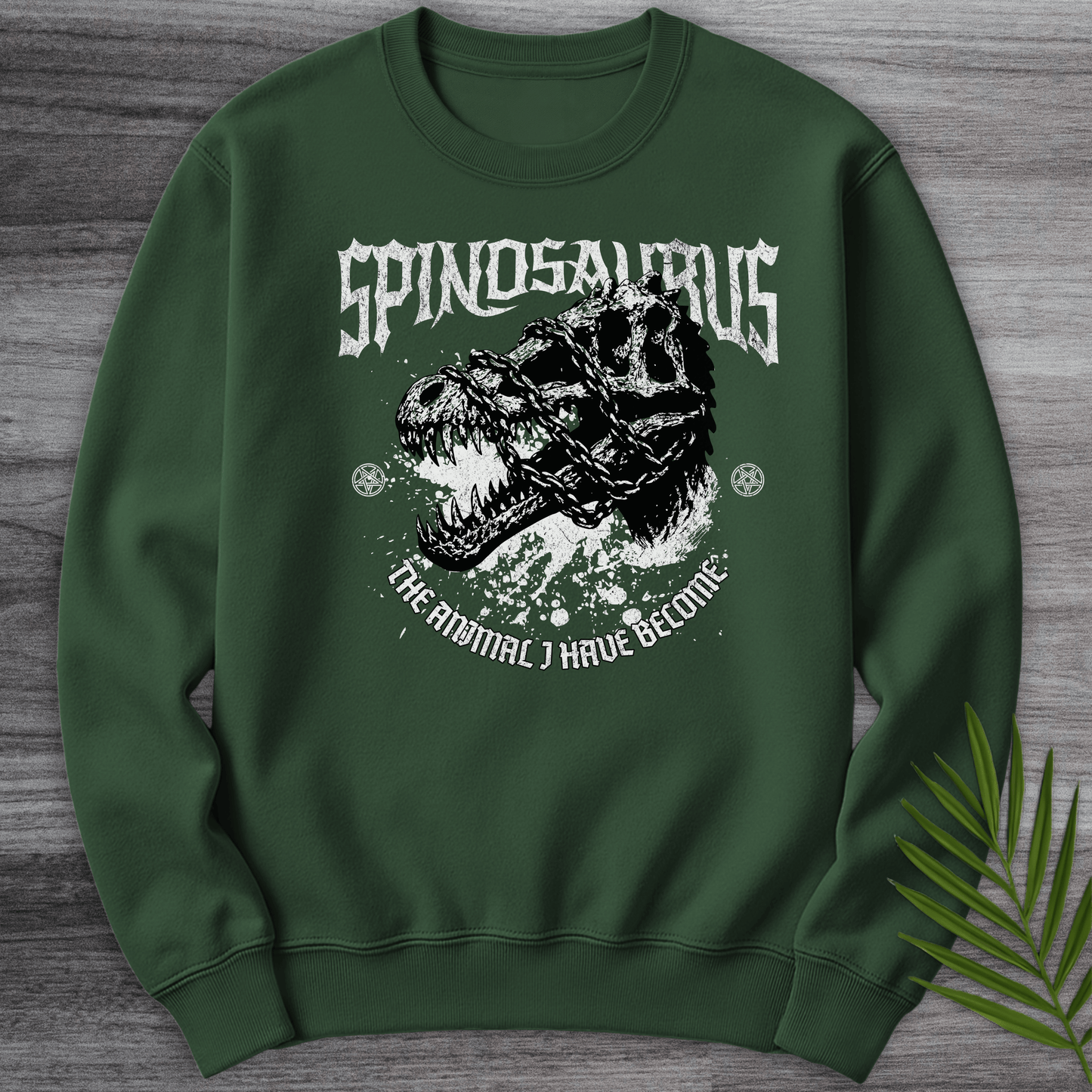 Sweatshirt Forest Green / S Metal Spinosaurus & Chains Crewneck