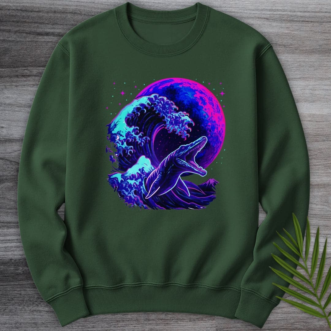 Sweatshirt Forest Green / S Mosasaur Cybermoon Wave Crewneck