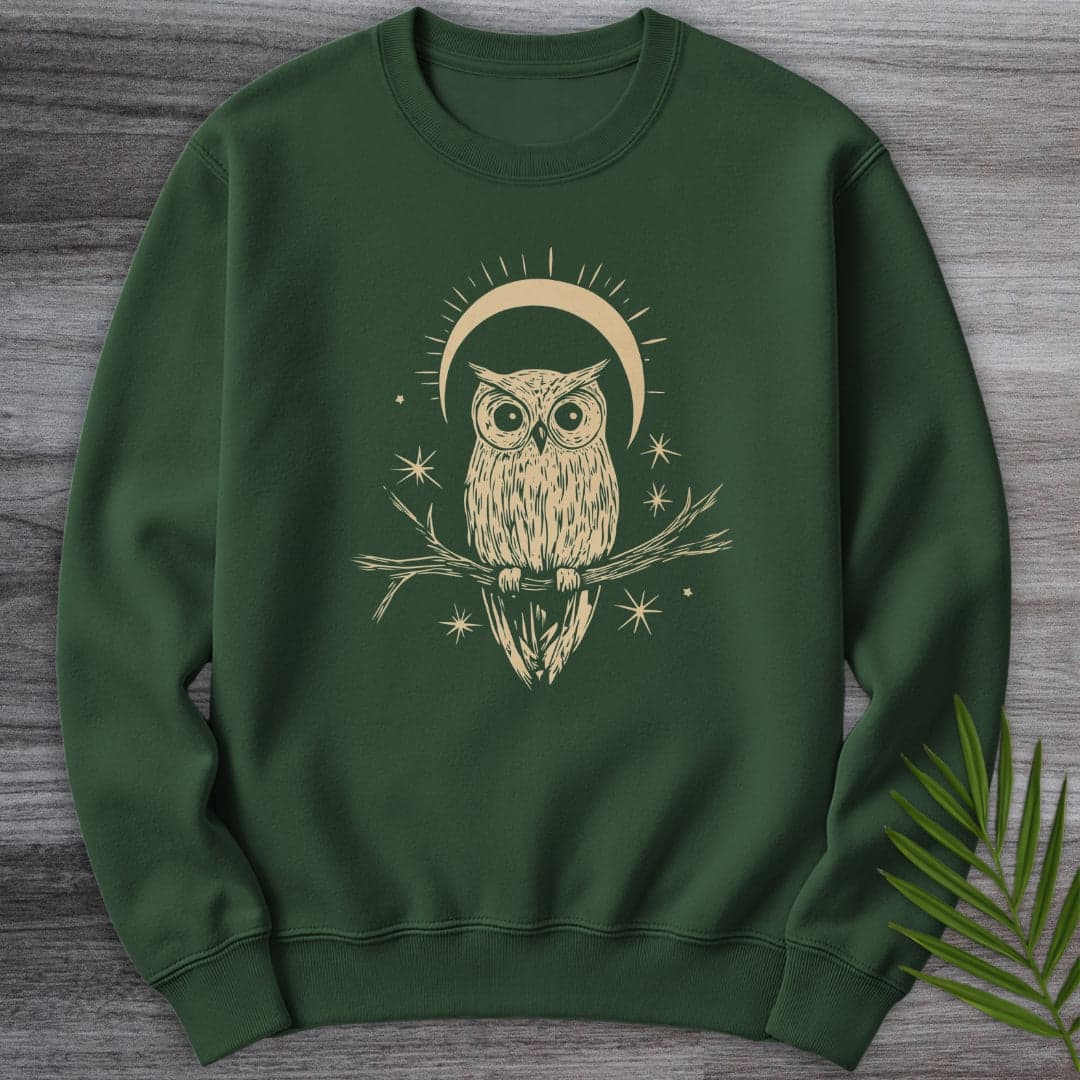 Sweatshirt Forest Green / S Night Owl Moonlight Crewneck
