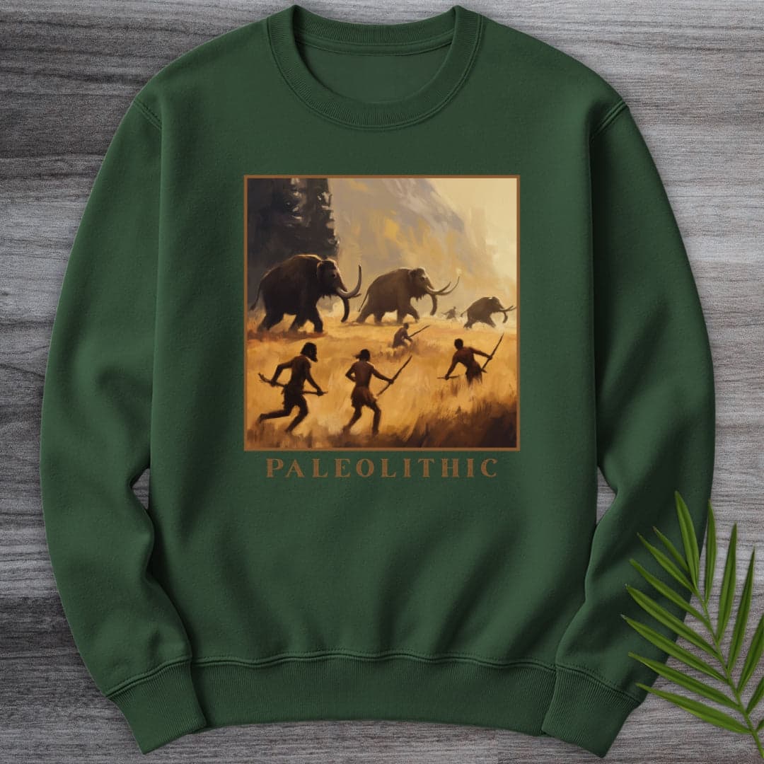 Sweatshirt Forest Green / S Paleolithic Mammoth Hunters Crewneck