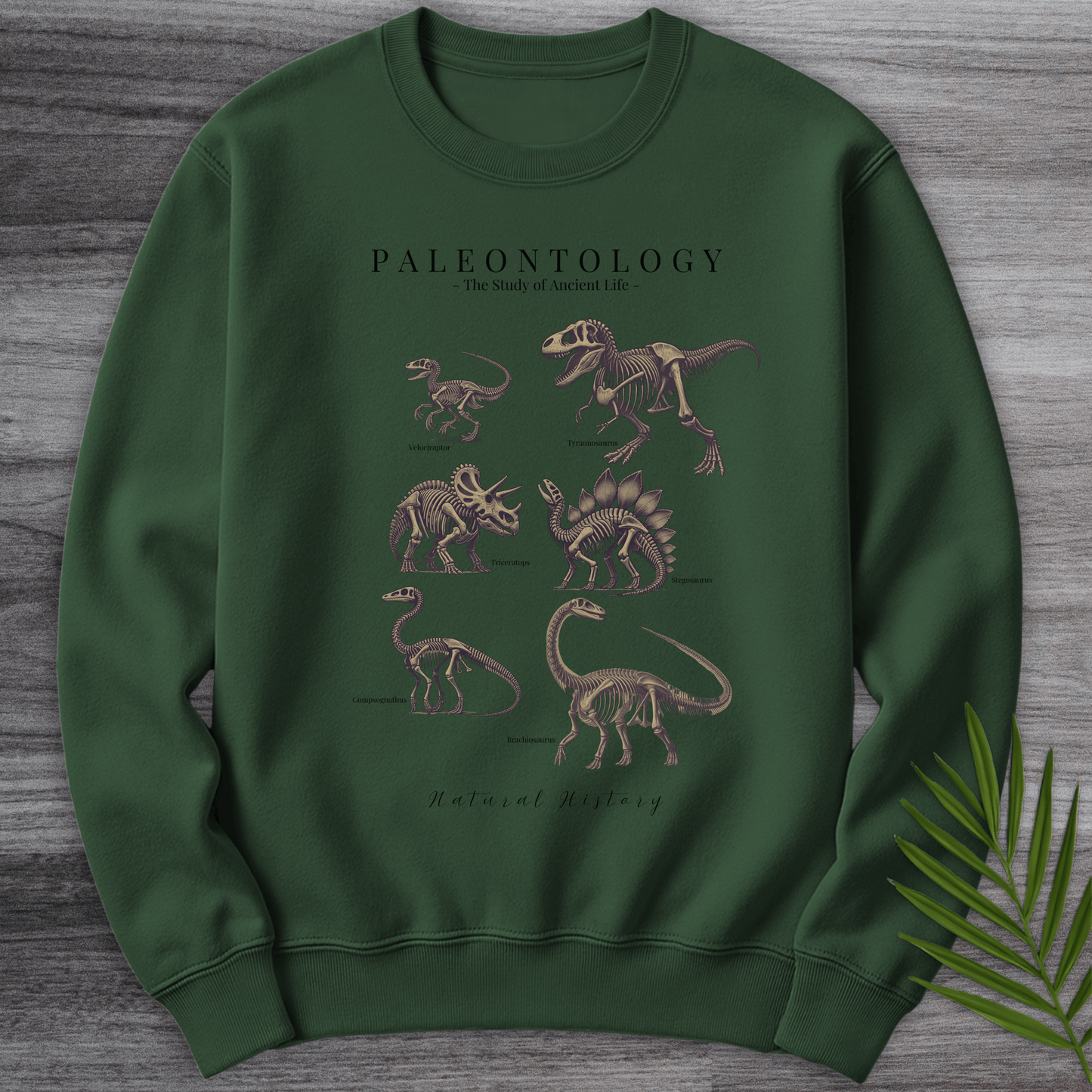 Sweatshirt Forest Green / S Paleontology Fossil Education