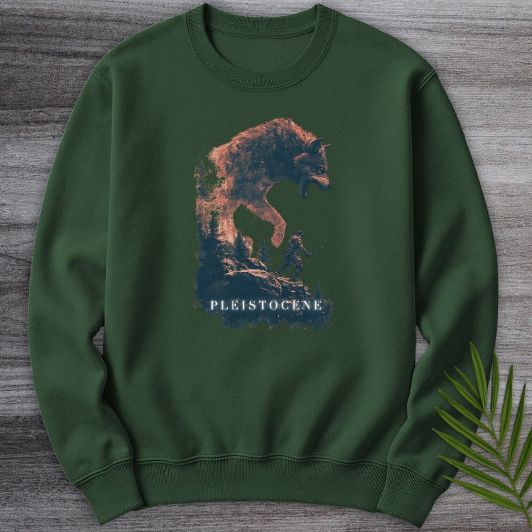 Sweatshirt Forest Green / S Pleistocene Dire Wolf Spirit Crewneck