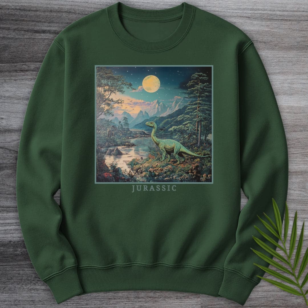Sweatshirt Forest Green / S Prehistoric  "Jurassic" Dinosaur Aesthetic Crewneck