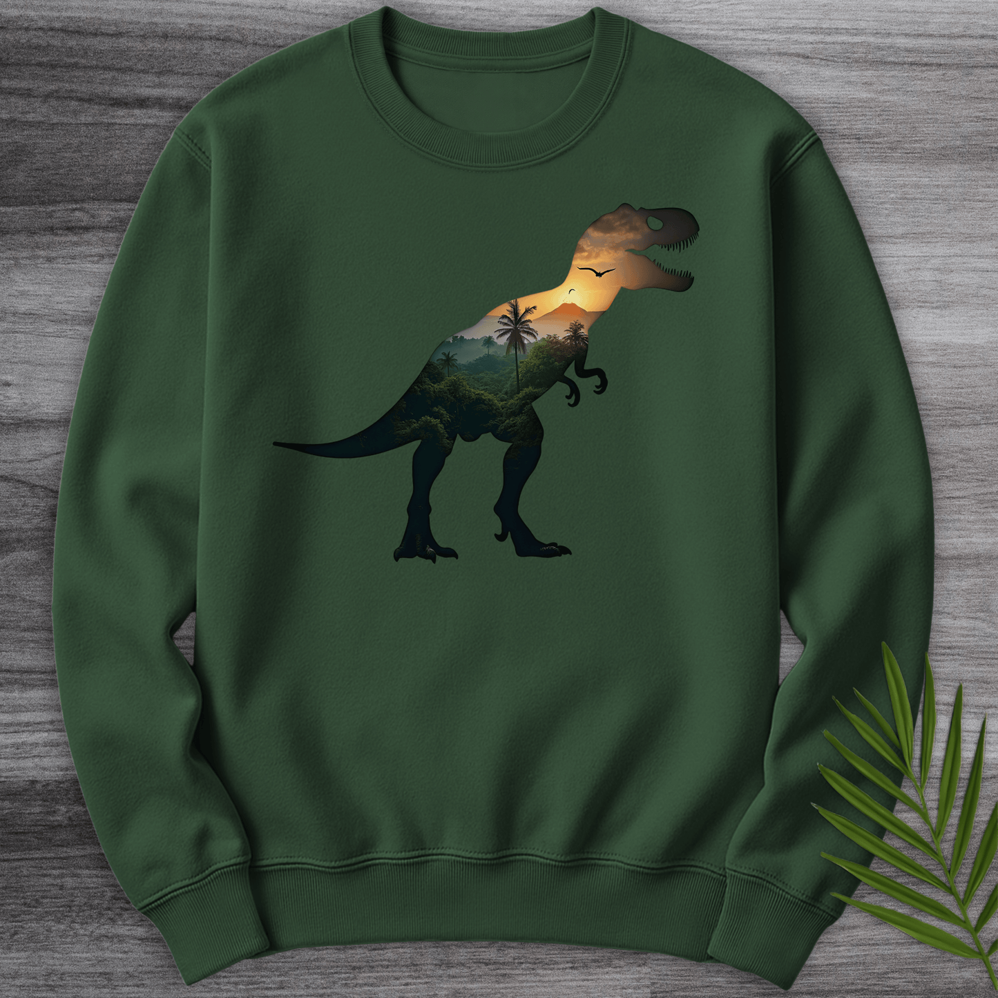 Sweatshirt Forest Green / S T.rex Environment Silhouette Environment Crewneck