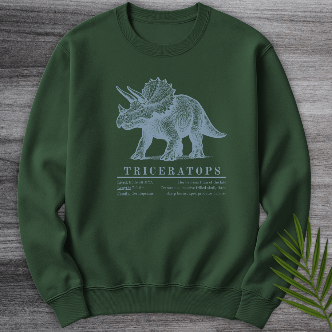 Sweatshirt Forest Green / S Triceratops Herbivorous Titan Crewneck