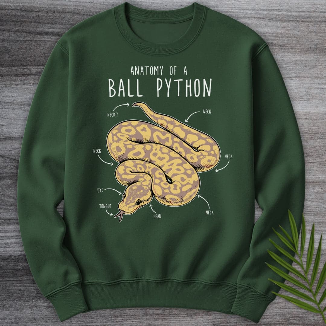 Sweatshirt Forest Green / S Vintage Banana Ball Python Anatomy Crewneck