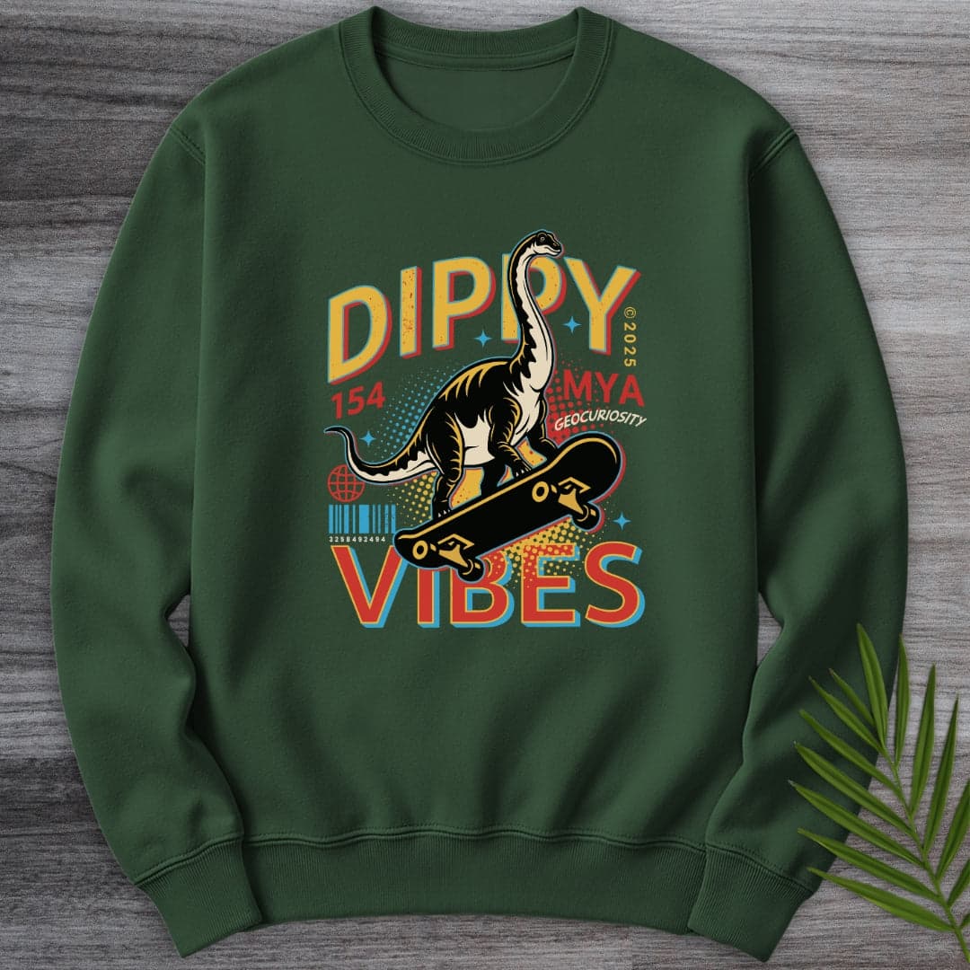 Sweatshirt Forest Green / S Vintage Dippy Vibes Crewneck