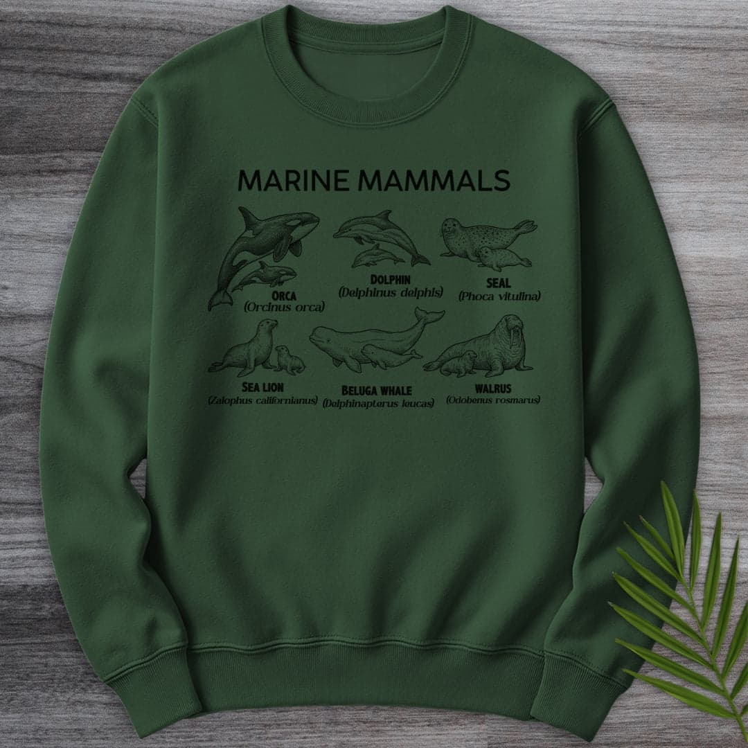 Sweatshirt Forest Green / S Vintage Marine Mammals Crewneck