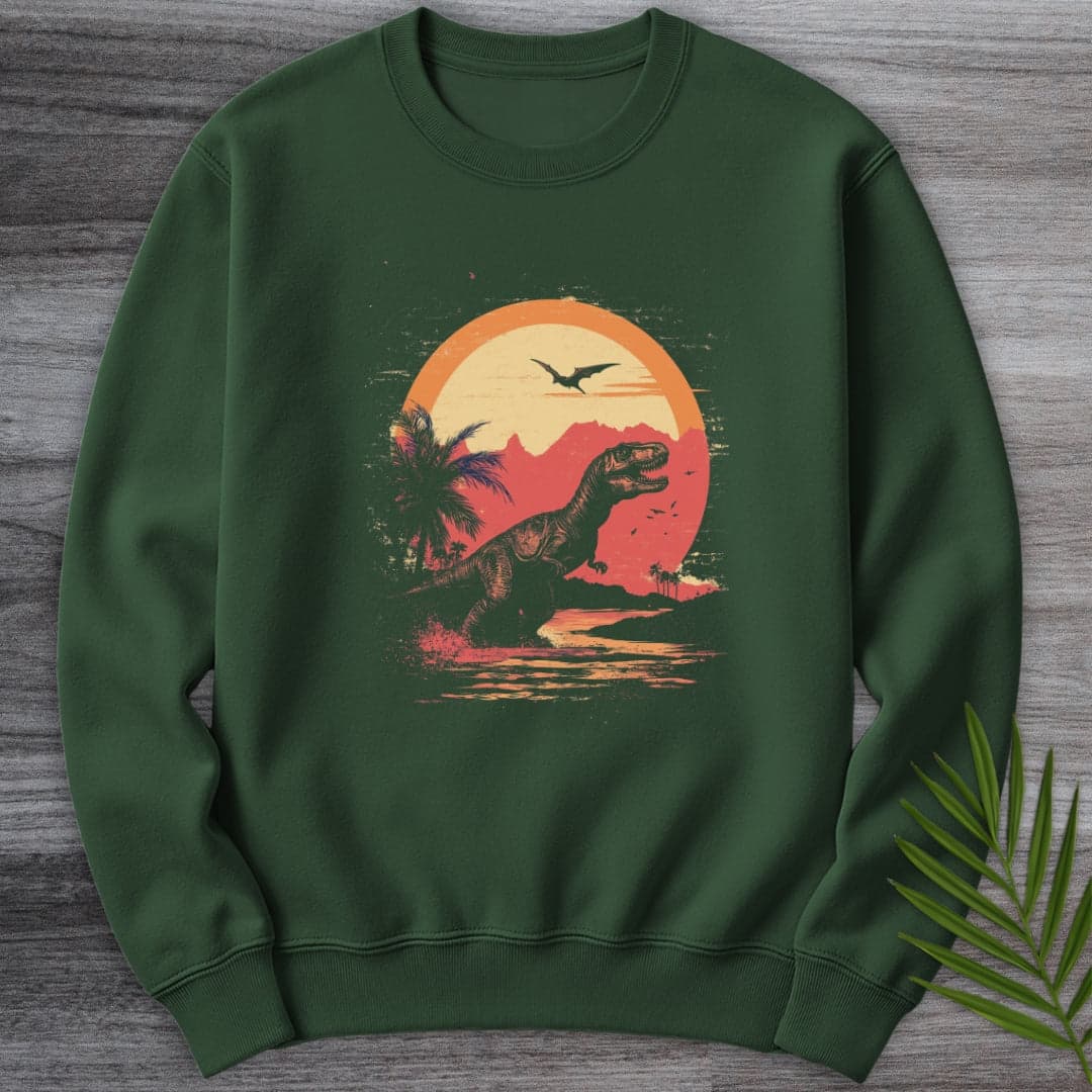 Sweatshirt Forest Green / S Vintage Mesozoic Retro Jungle Crewneck