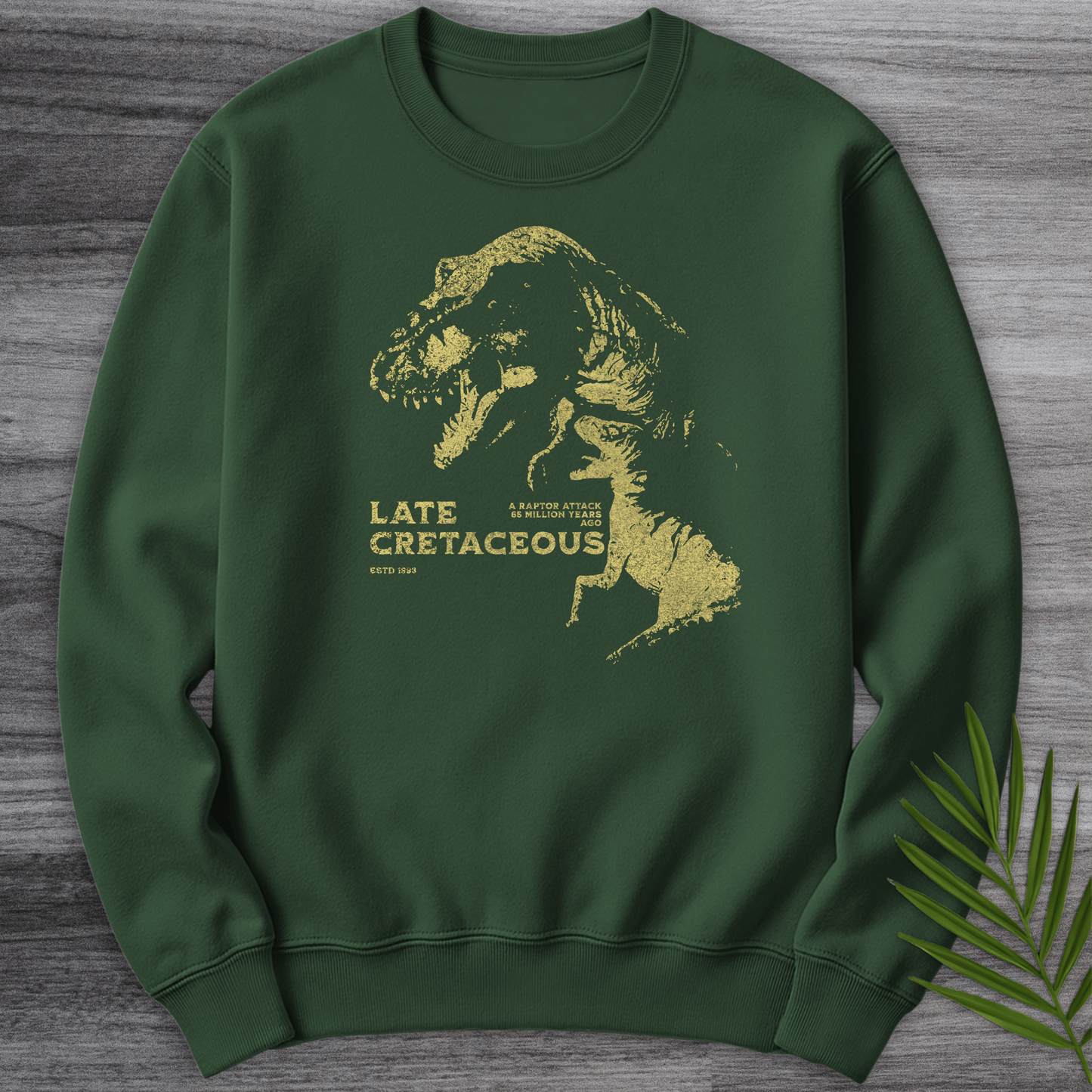 Sweatshirt Forest Green / S Vintage Raptor Attack Crewneck