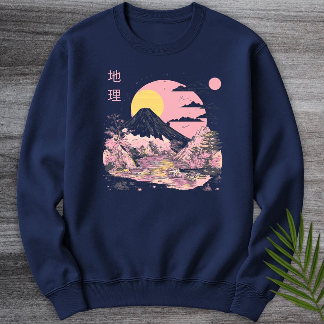 Sweatshirt Navy / S 1980's Geography Aesthetic Graphic Crewneck