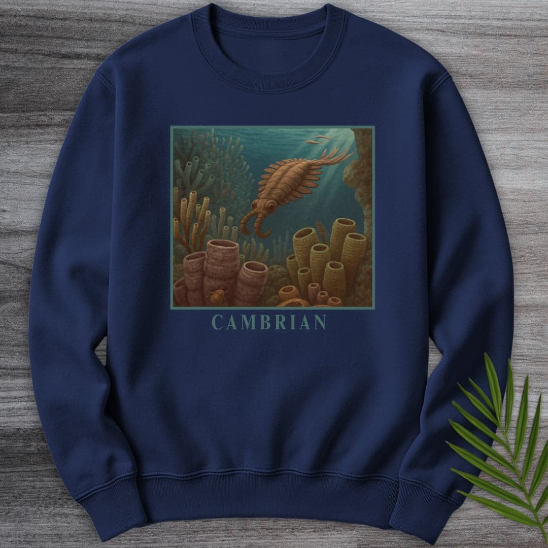 Sweatshirt Navy / S Anomalocaris Cambrian Oceanscape Crewneck