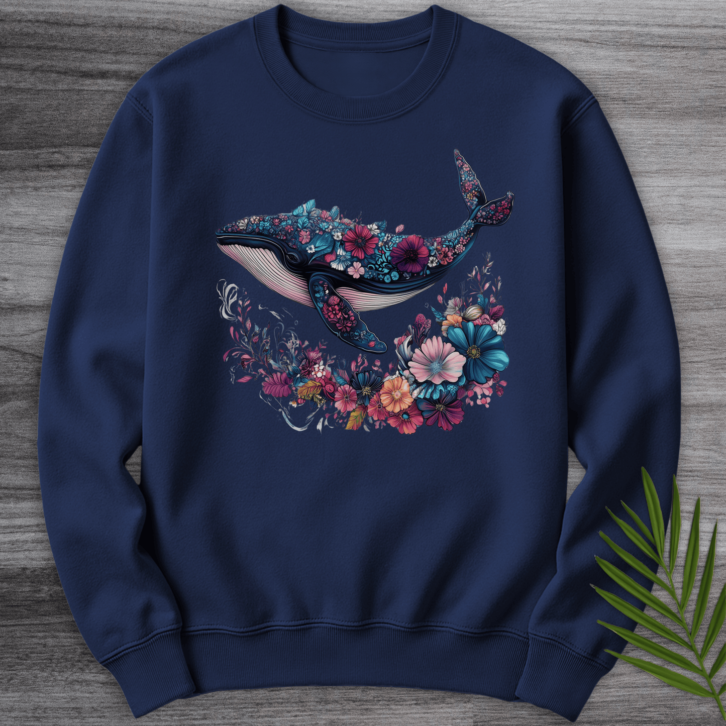 Sweatshirt Navy / S Blossom Marine Whale Crewneck