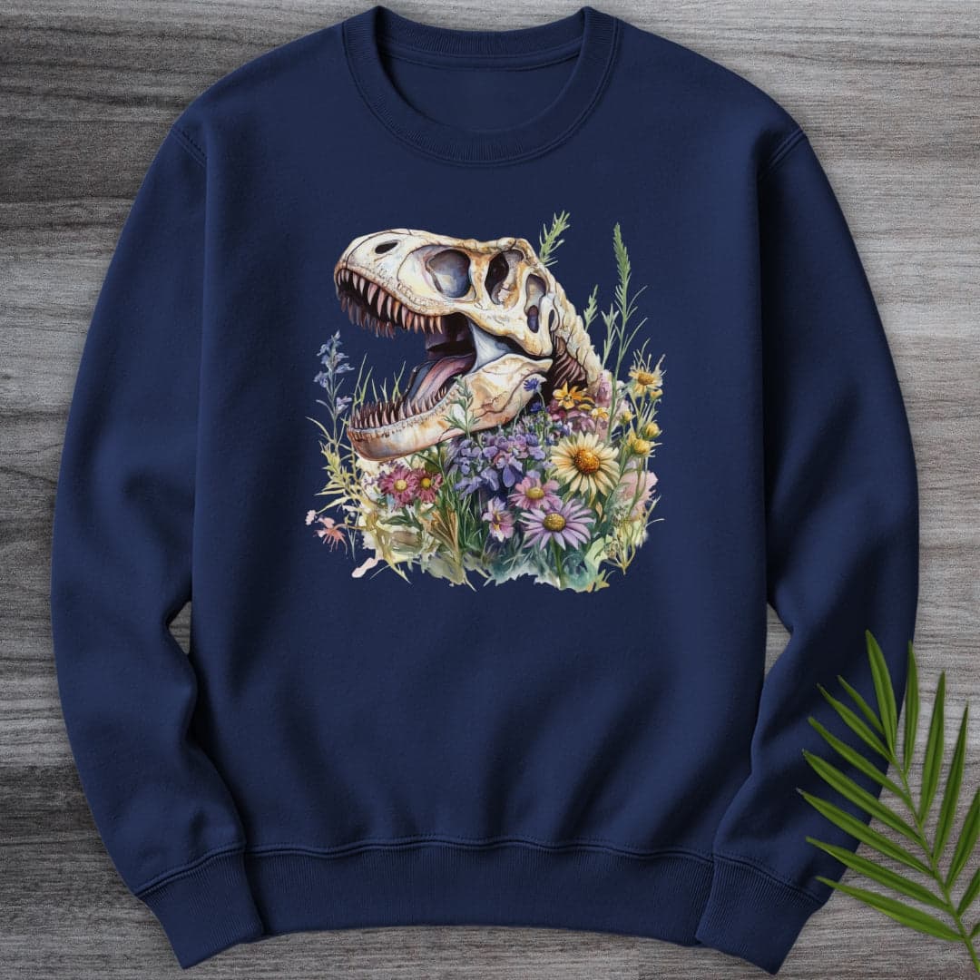 Sweatshirt Navy / S Blossoming T.rex Fossil Crewneck