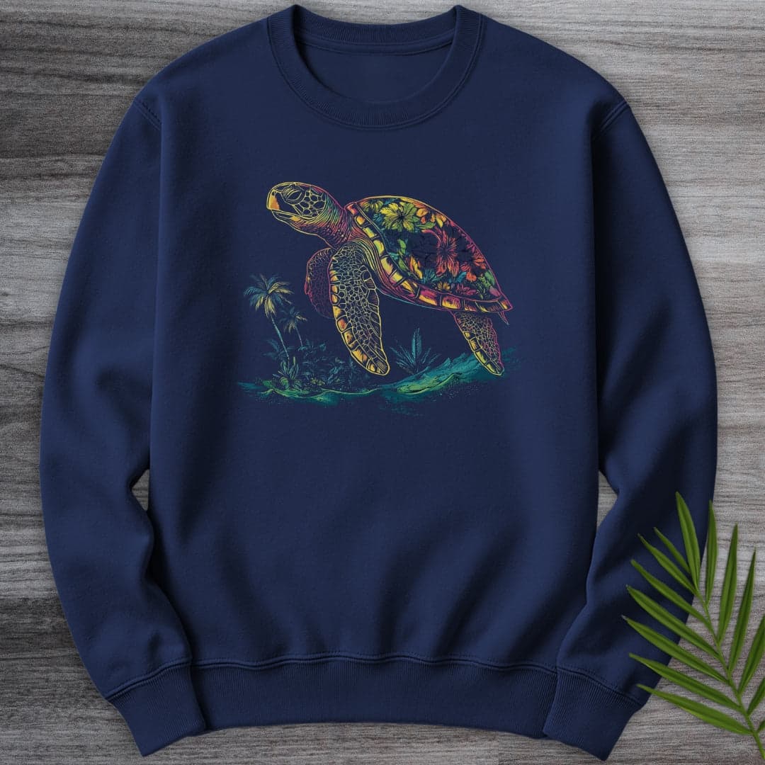 Sweatshirt Navy / S Colorful Island Turtle Crewneck