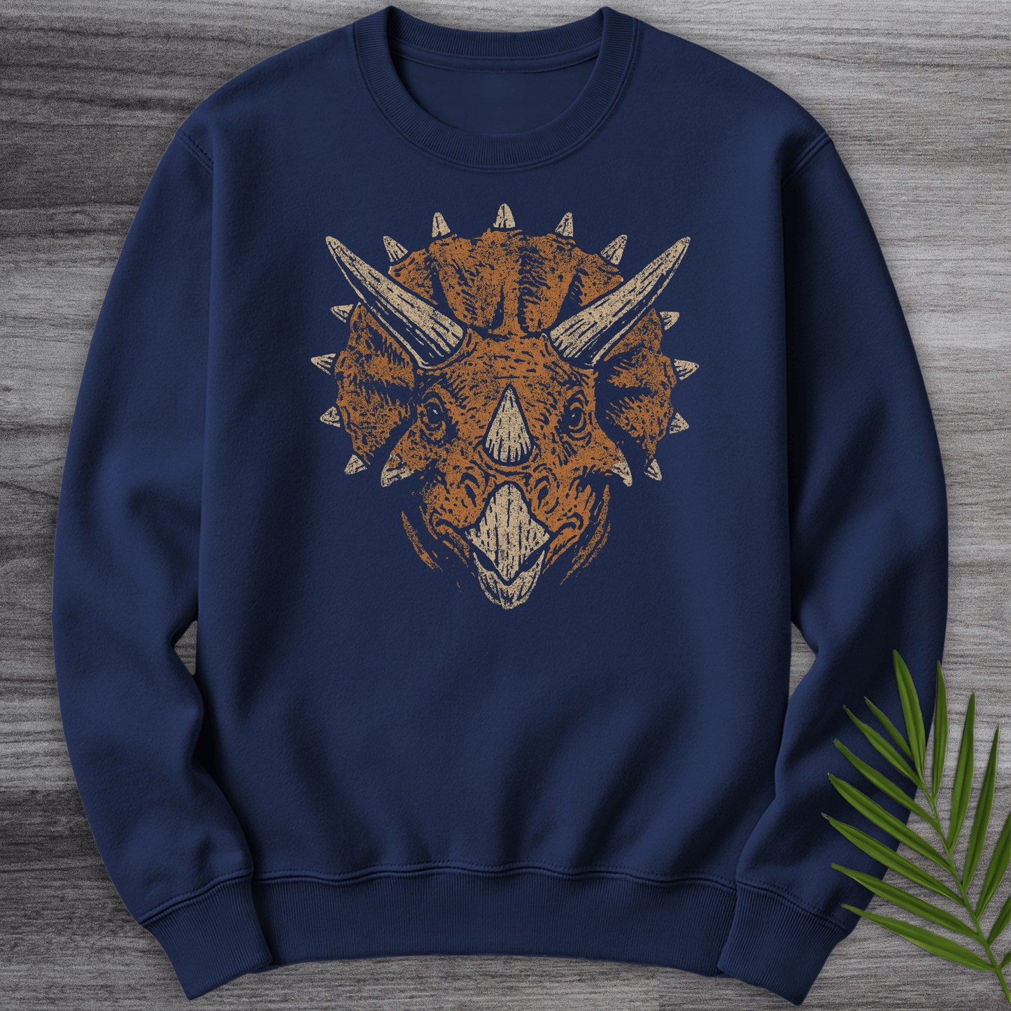 Sweatshirt Navy / S Cretaceous Triceratops Charge Crewneck
