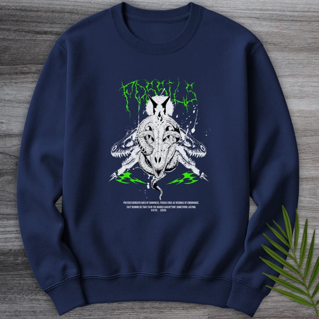 Sweatshirt Navy / S Deep Metal Fossils Crewneck