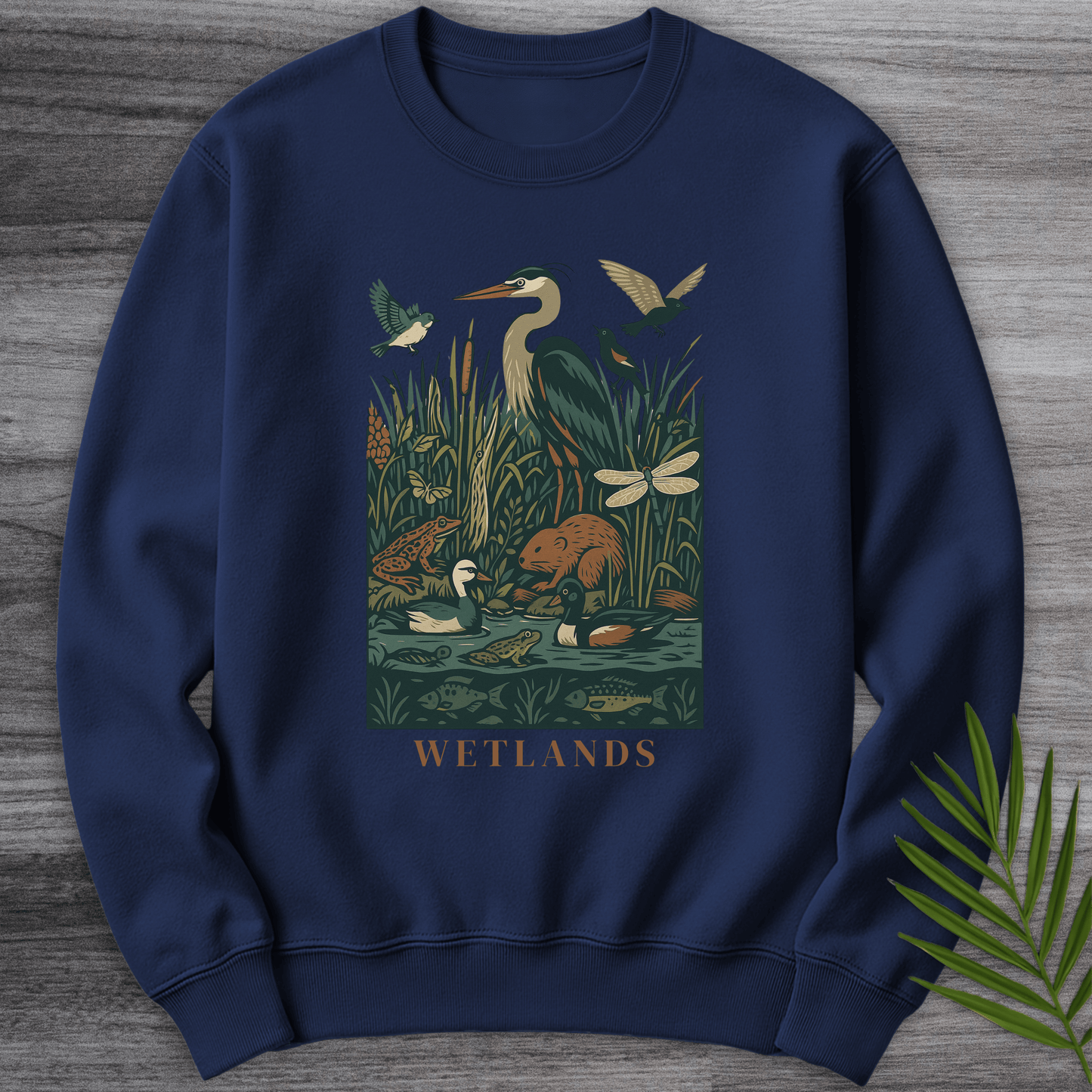 Sweatshirt Navy / S Freshwater Wetland Environment Crewneck