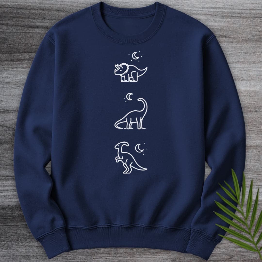Sweatshirt Navy / S Herbivorous Dinosaur Moon Crewneck