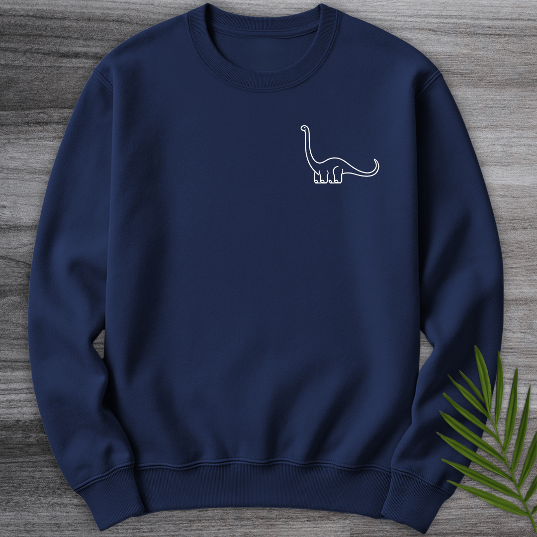 Sweatshirt Navy / S Minimalist Brachiosaurus Line-Art Crewneck