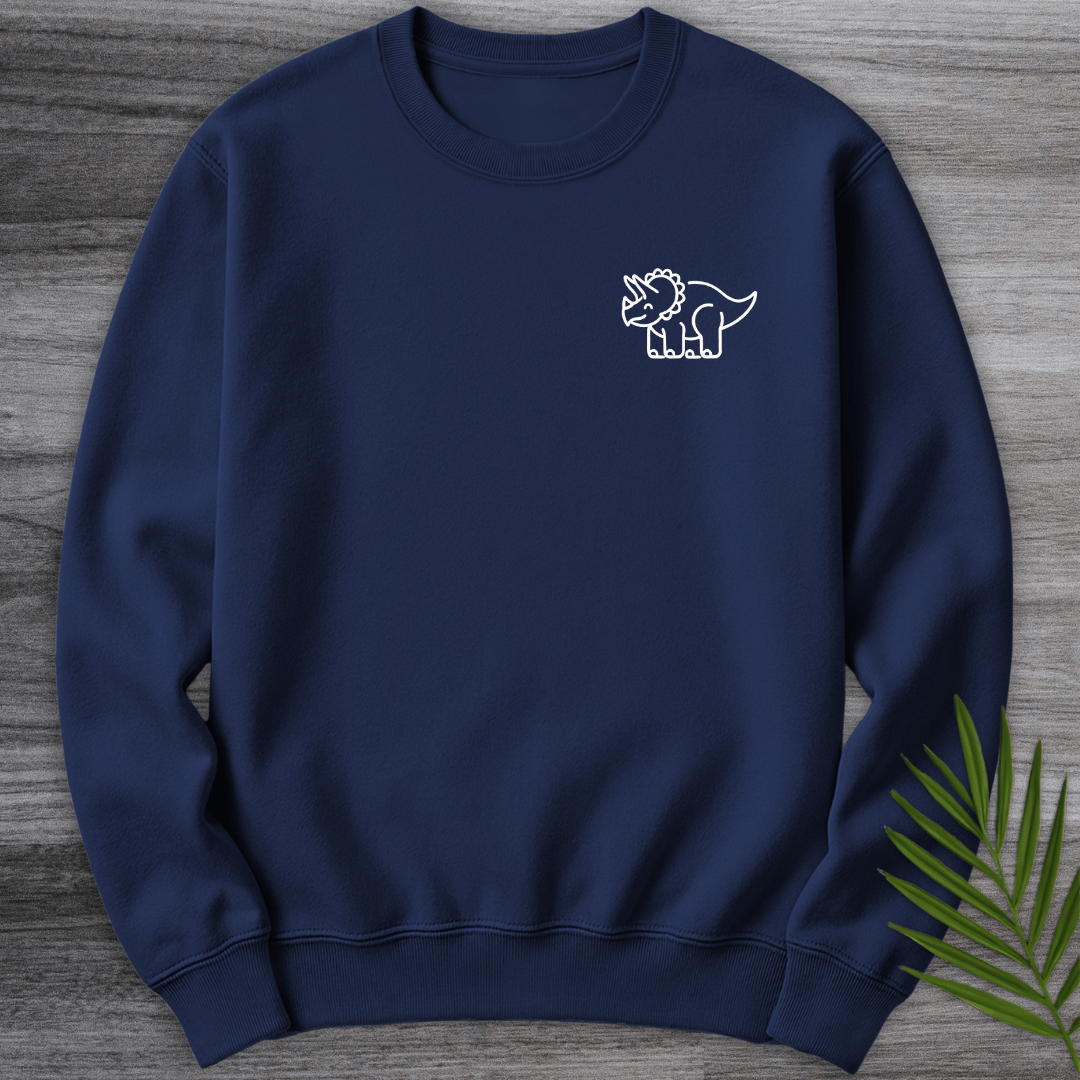 Sweatshirt Navy / S Minimalist Triceratops Line-Art Crewneck