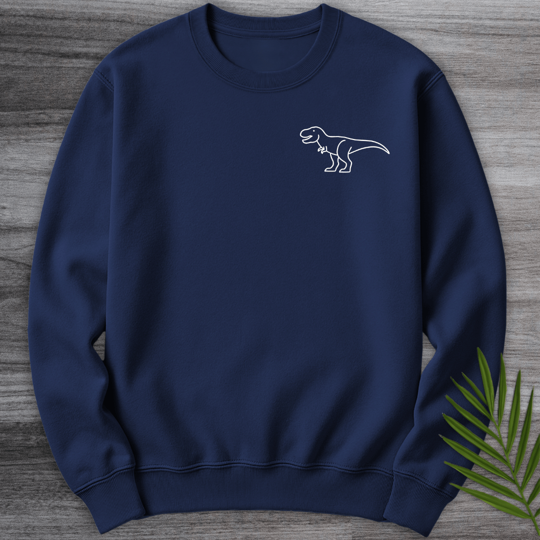 Sweatshirt Navy / S Minimalist Tyrannosaurus Line-Art Crewneck
