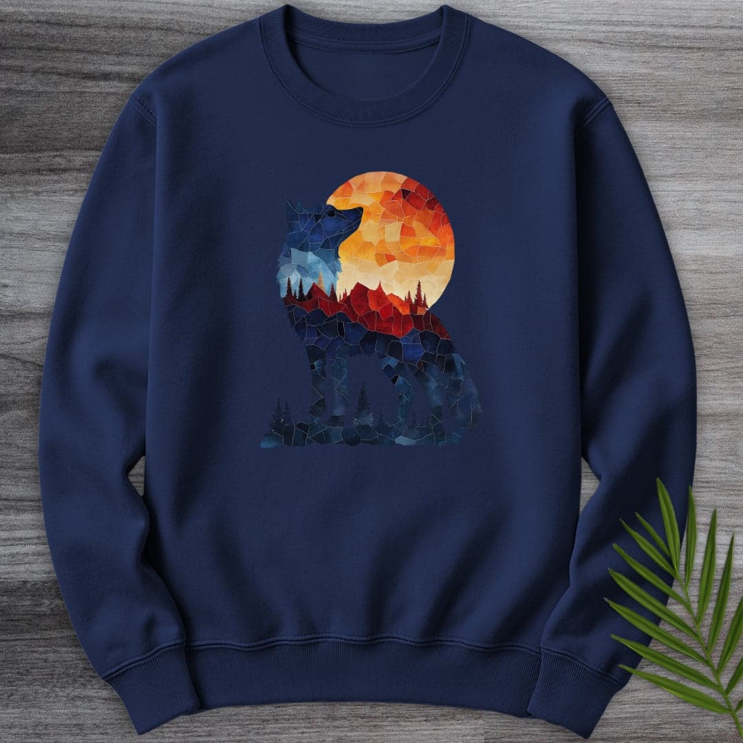 Sweatshirt Navy / S Mosaic Silhouette Dire Wolf Crewneck