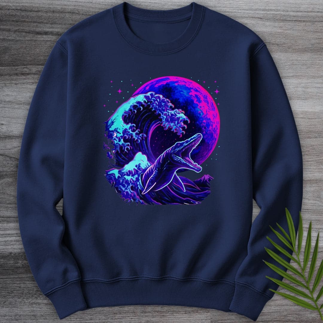 Sweatshirt Navy / S Mosasaur Cybermoon Wave Crewneck