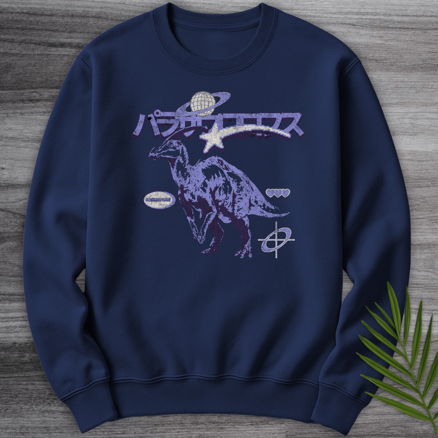 Sweatshirt Navy / S Old Vintage Japanese Parasaurolophus Crewneck