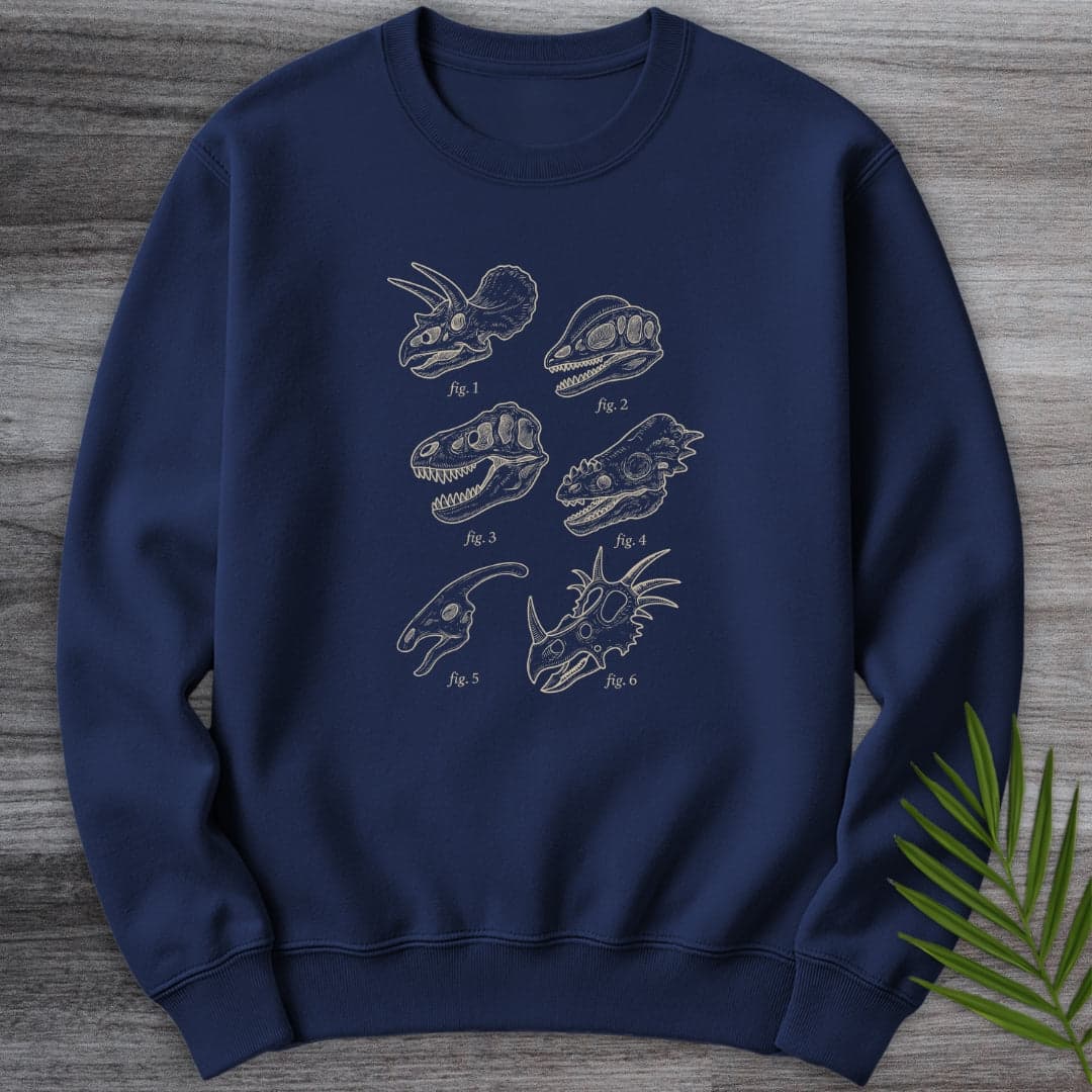 Sweatshirt Navy / S Paleontological Skull Figures Crewneck